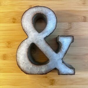 “AND” SYMBOL - Rustic Silver Metal “&” and Symbol Wall Decor Ampersand Symbol
